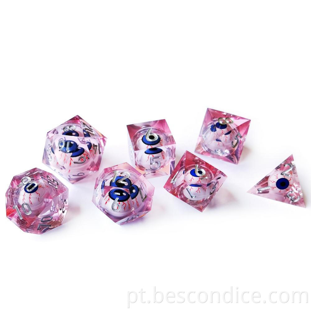 Dragon Eye Liquid Core Sharp Edge Handmade Dice Set 4